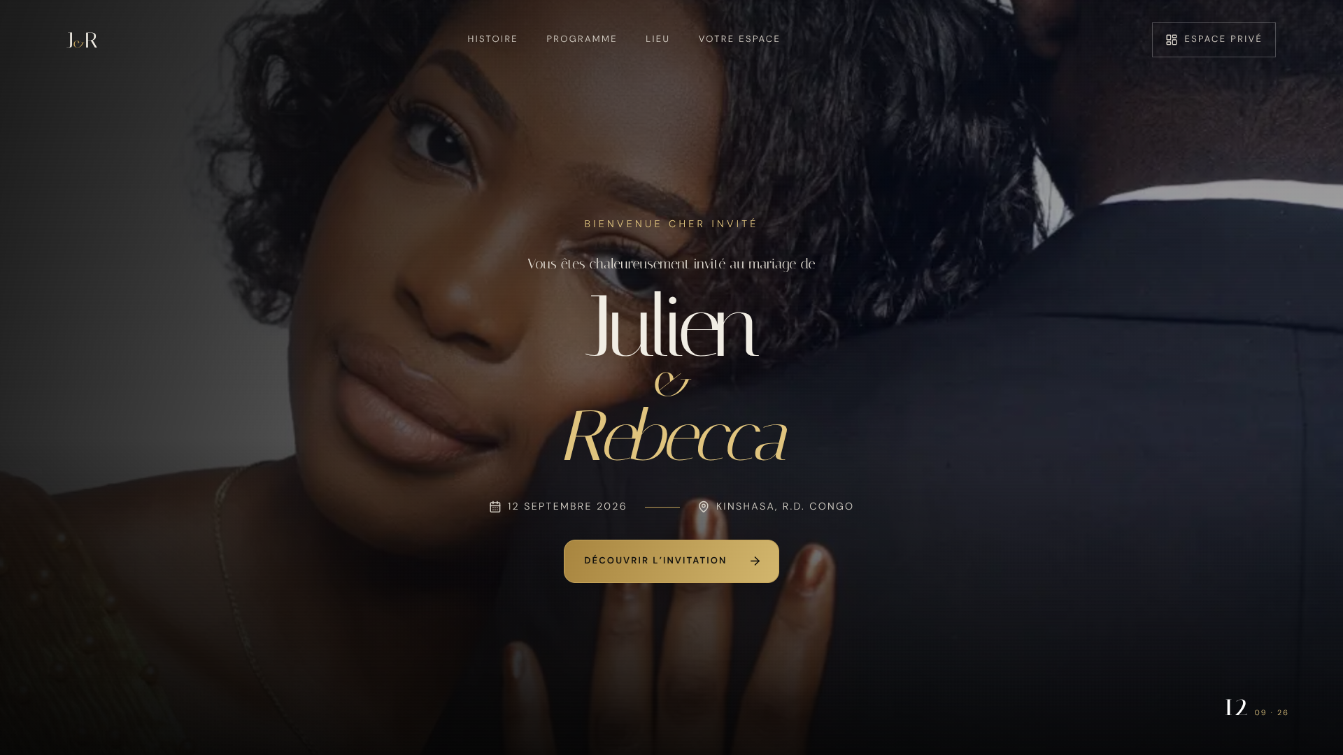 Accueil réel du mariage de Julien et Rebecca